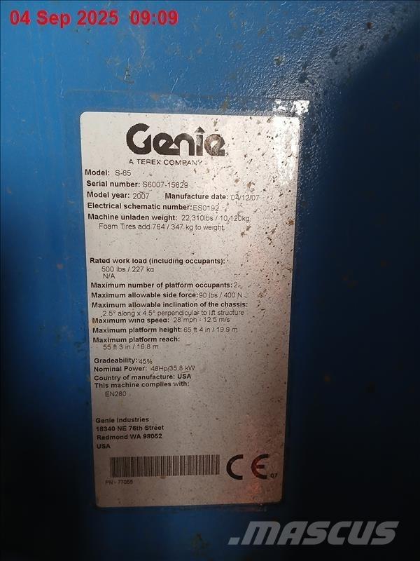 Genie S 65 Teleskopske dvižne ploščadi