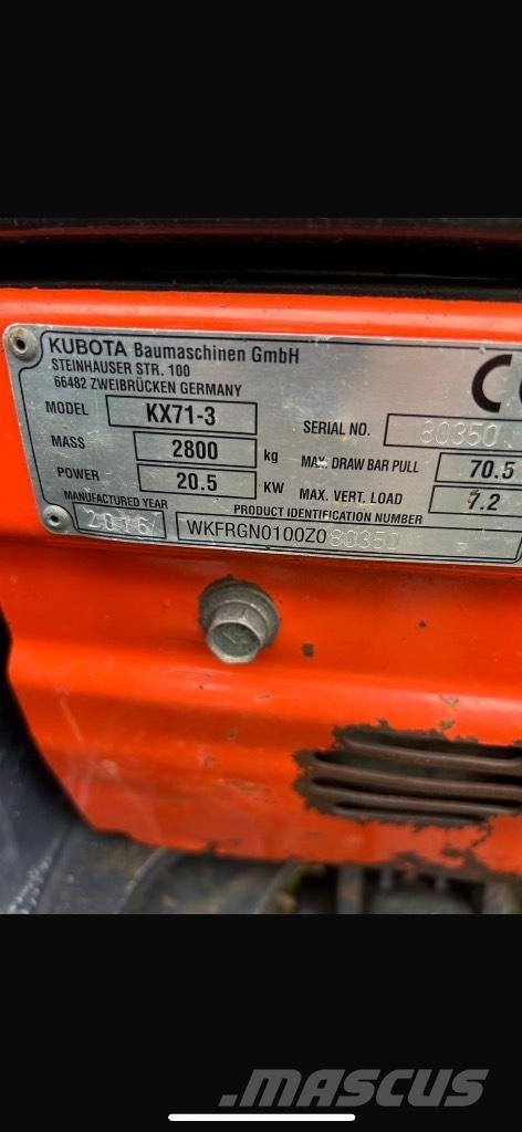 Kubota KX 71-3 Mini bagri <7t