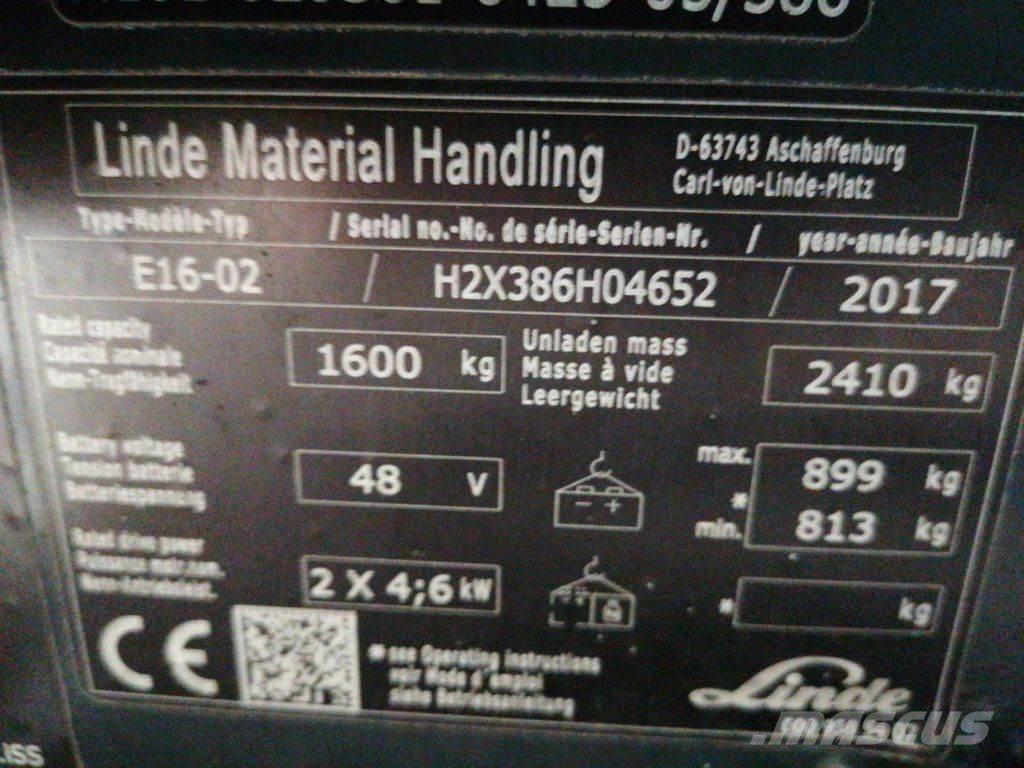 Linde E16-02 Električni viličarji