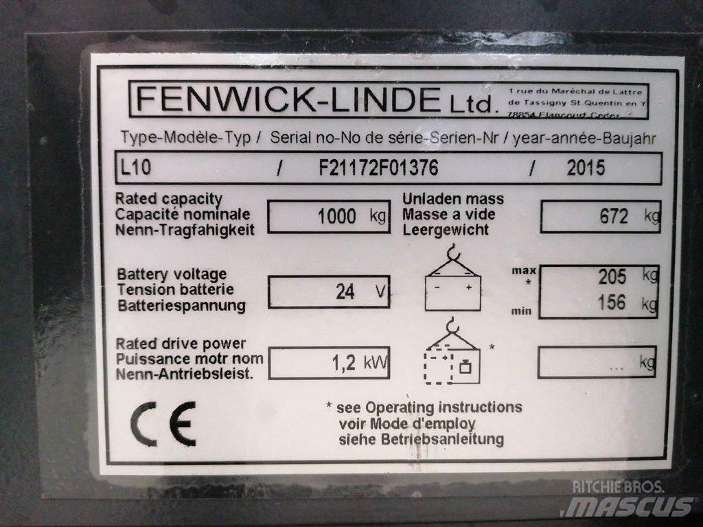 Linde L10 Ročni električni viličar