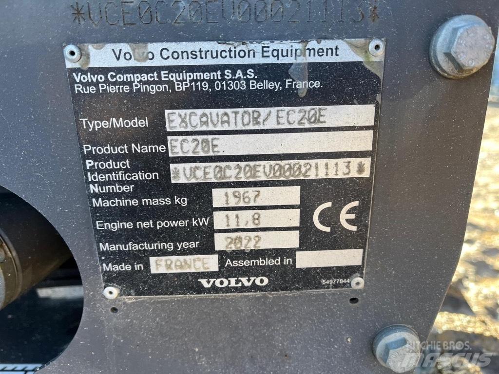 Volvo EC 20 E Mini bagri <7t
