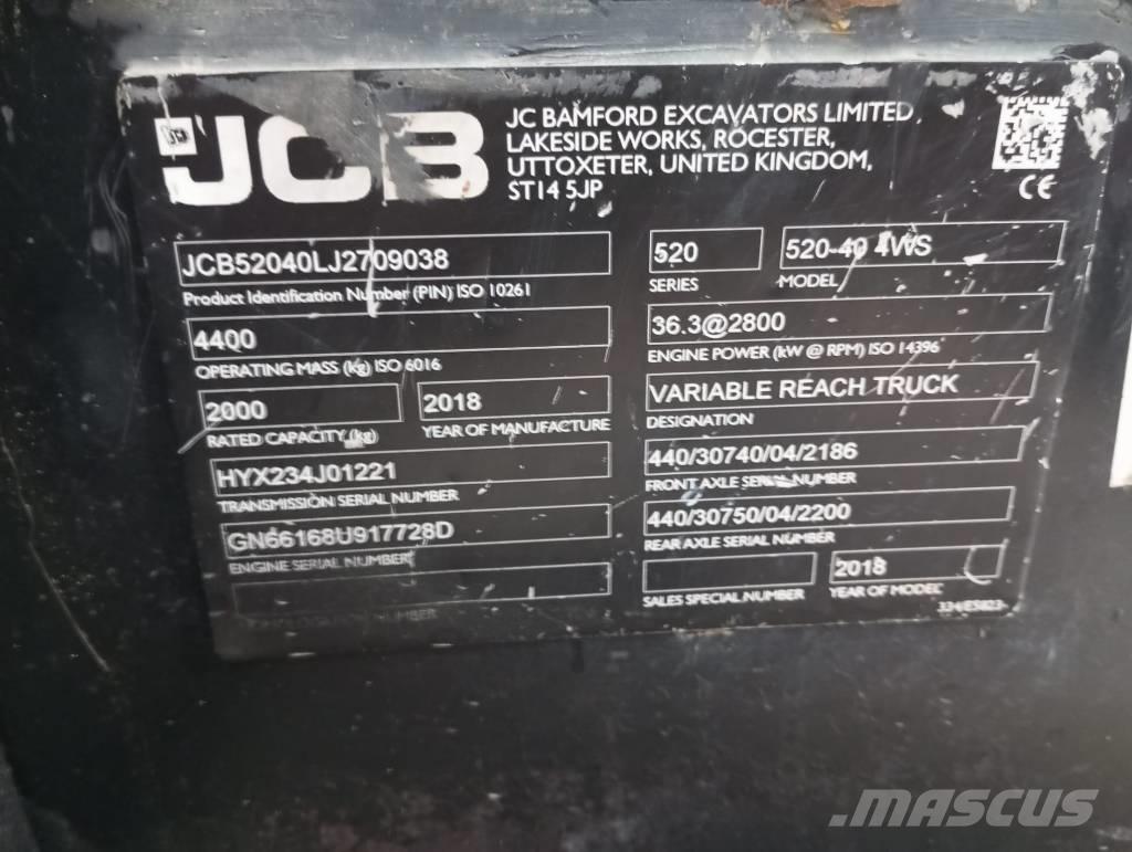 JCB 520-40 Teleskopski viličarji