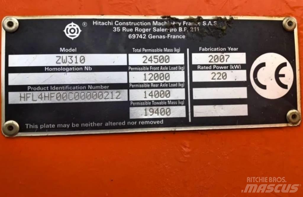 Hitachi ZW 310 Kolesni nakladalci