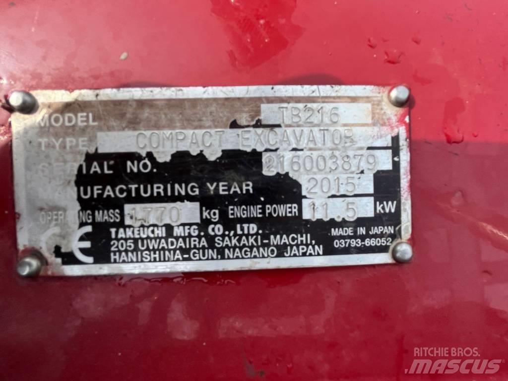 Takeuchi TB 216 Mini bagri <7t