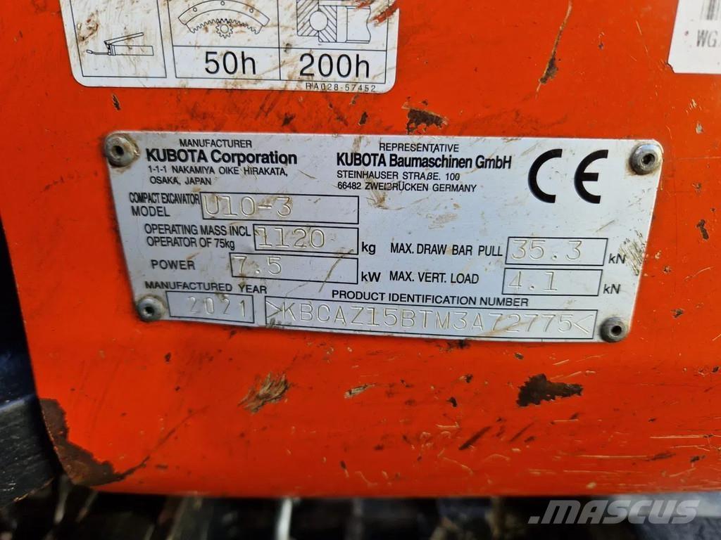 Kubota U10-3 Mini bagri <7t