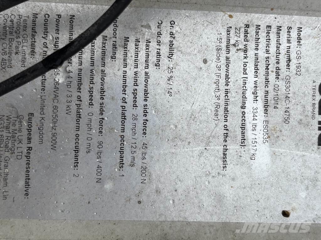 Genie 1932 Škarjaste dvižne ploščadi