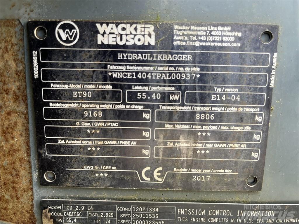 Wacker Neuson ET 90 Midi bagri 7t – 12t