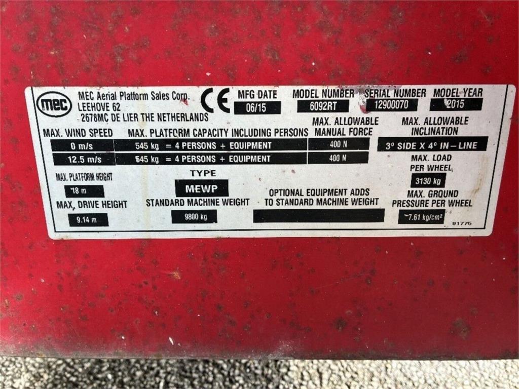 MEC 6092RT Škarjaste dvižne ploščadi