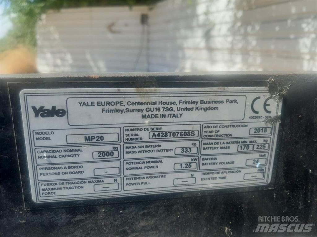 Yale MP20 Električni nizko dvižni viličar