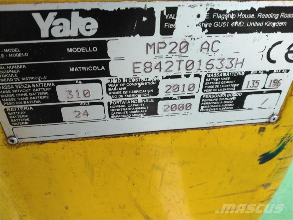 Yale MP20 Električni nizko dvižni viličar