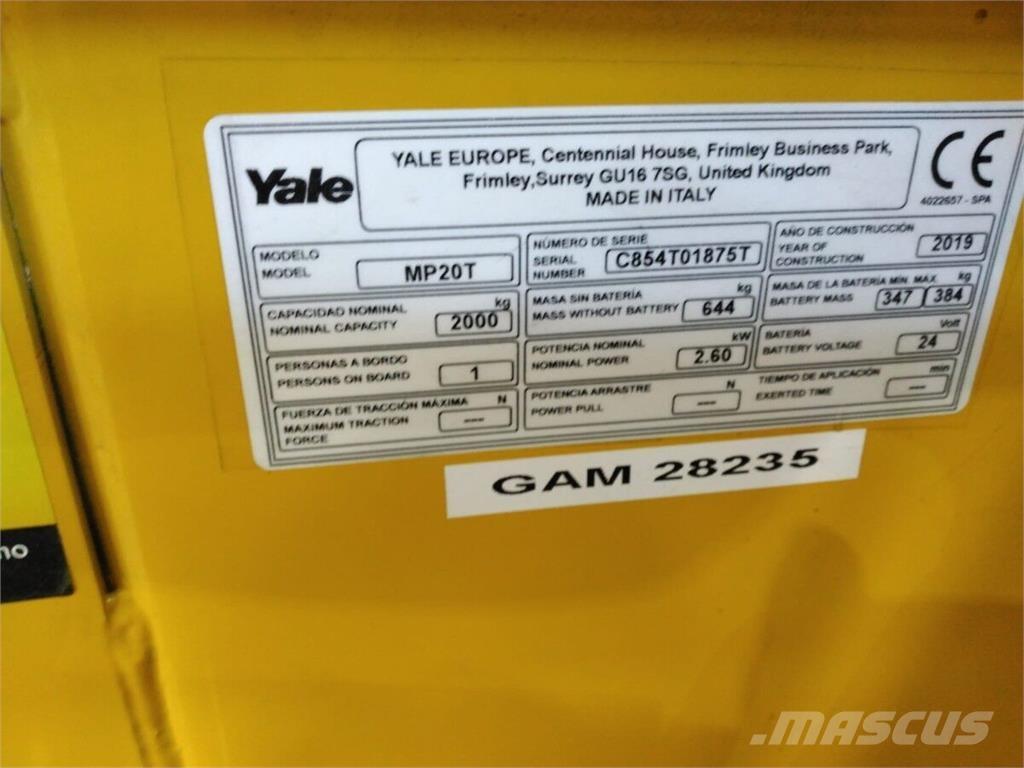 Yale MP20T Manipulacija materiala - drugo