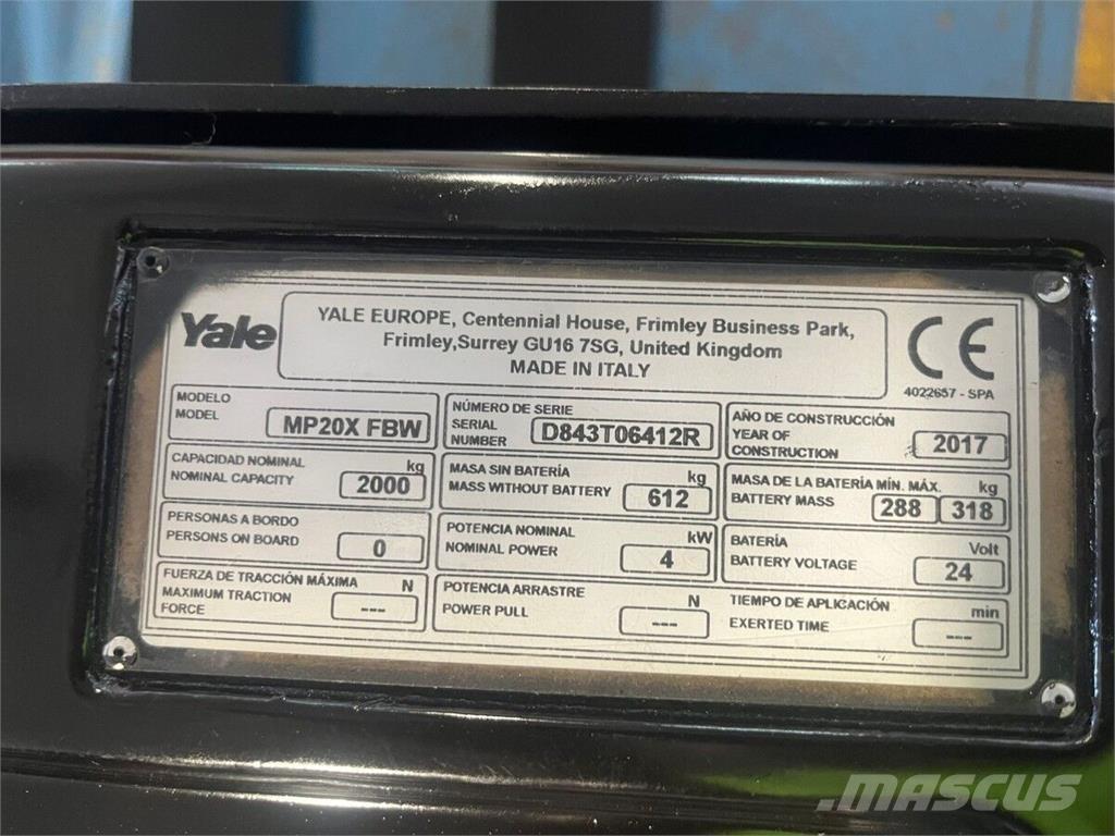 Yale MP20X Manipulacija materiala - drugo