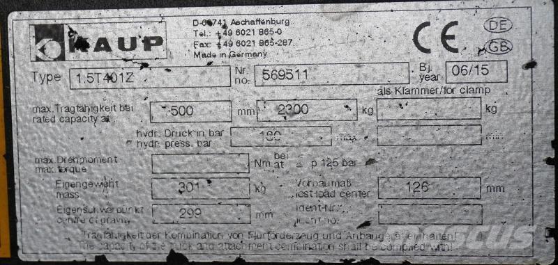 Kaup 1.5T401Z Drugi priključki in komponente