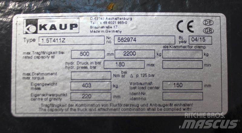 Kaup 1,5T411Z Drugi priključki in komponente
