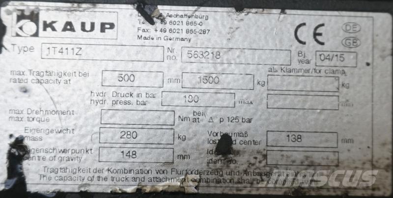 Kaup 1T411Z Drugi priključki in komponente