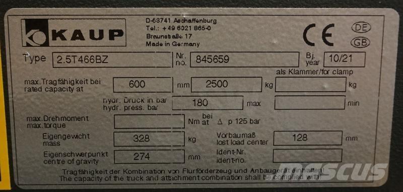 Kaup 2,5T466BZ Drugi priključki in komponente
