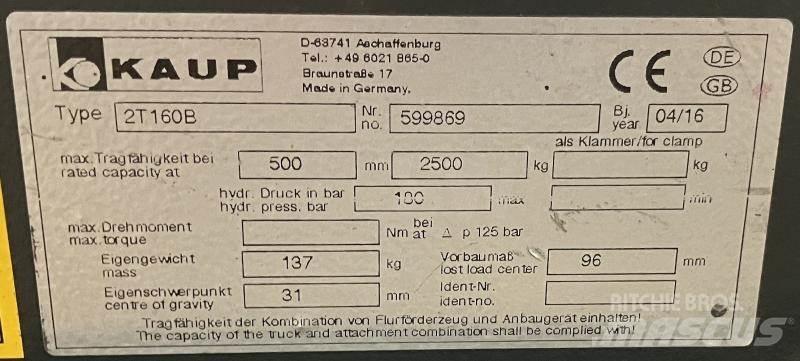 Kaup 2T160B Drugi priključki in komponente