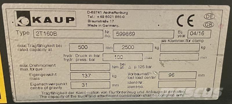 Kaup 2T160B Drugi priključki in komponente