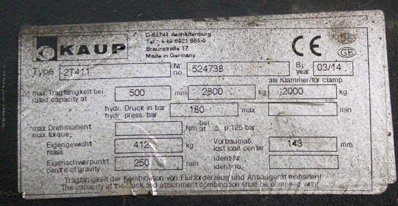 Kaup 2T411 Drugi priključki in komponente