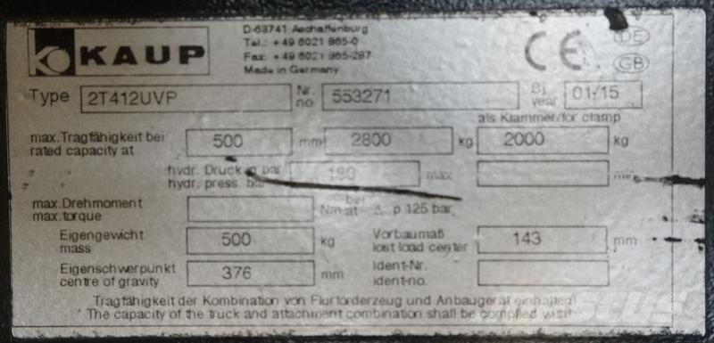 Kaup 2T412UVP Drugi priključki in komponente