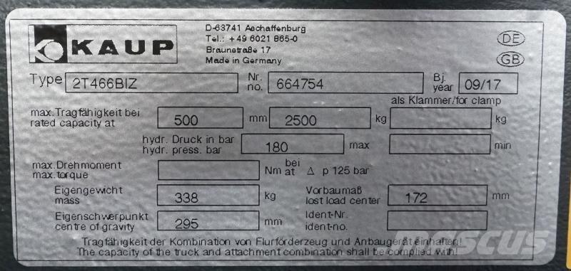 Kaup 2T466BIZ Drugi priključki in komponente
