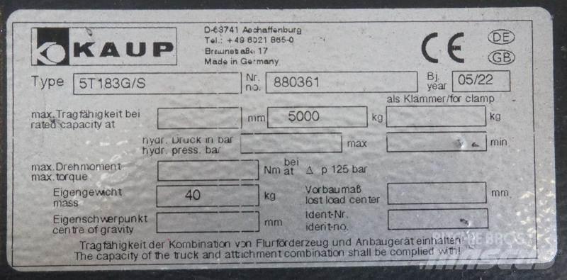 Kaup 5T183G/S Drugi priključki in komponente