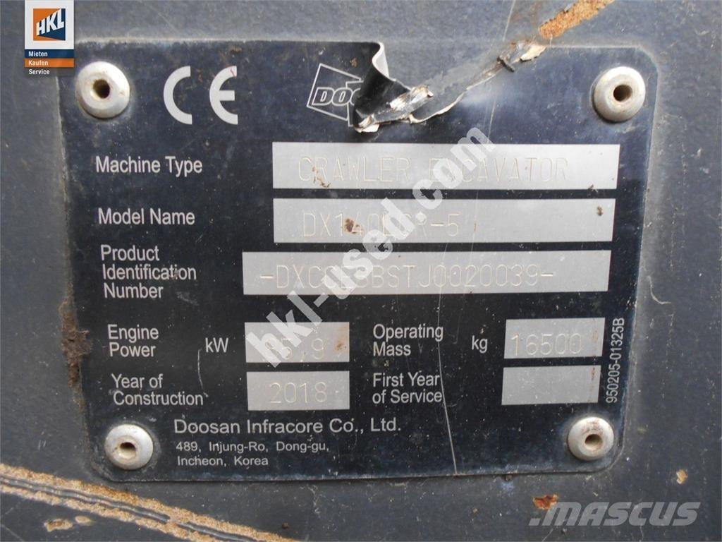 Doosan DX 140 LCR-5 Bagri goseničarji