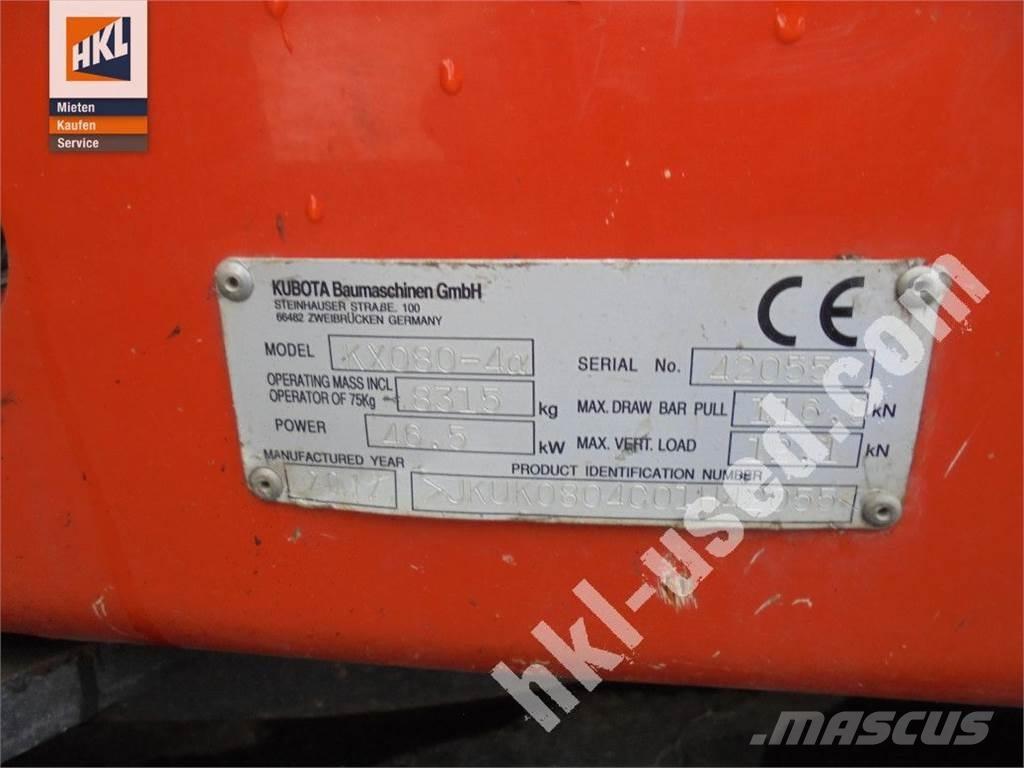 Kubota KX 080-4 Mini bagri <7t