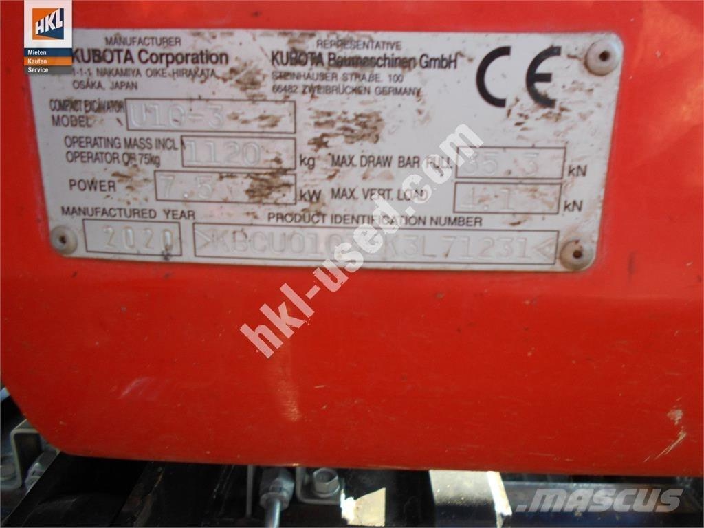Kubota U 10-3 Mini bagri <7t