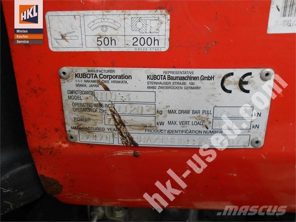 Kubota U 10-3 Mini bagri <7t