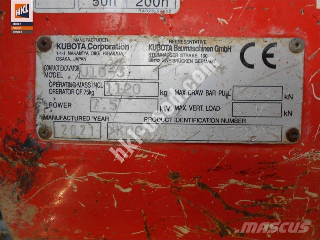 Kubota U 10-3 Mini bagri <7t