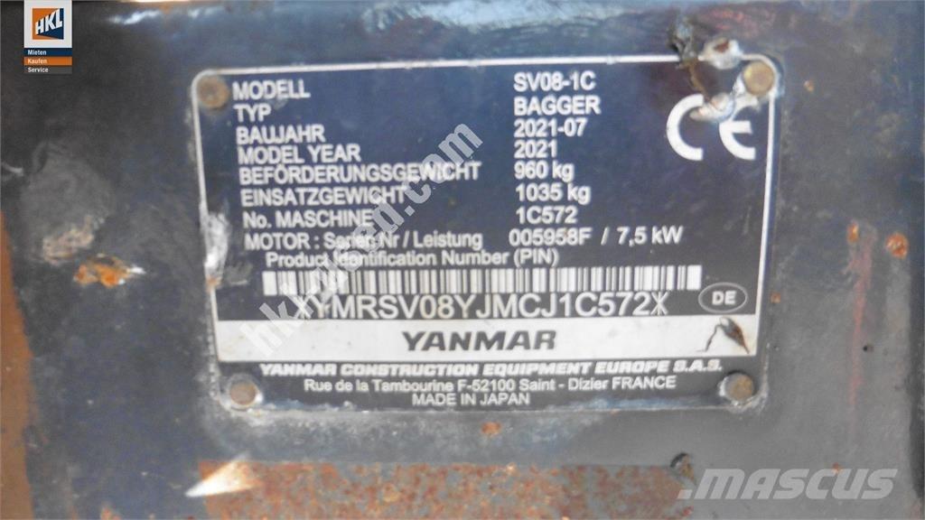 Yanmar SV 08-1C Mini bagri <7t