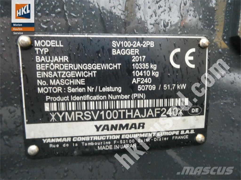 Yanmar SV 100-2PB Mini bagri <7t
