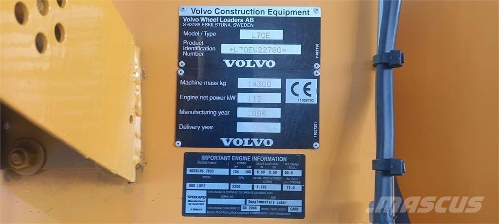 Volvo L70E Kolesni nakladalci