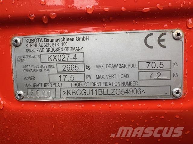 Kubota KX027-4 Midi bagri 7t – 12t