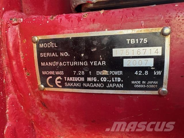 Takeuchi TB175 Midi bagri 7t – 12t