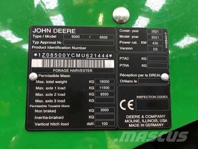 John Deere 8500 Kombajni za krmo