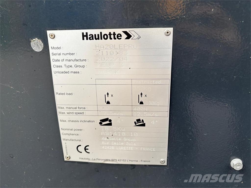 Haulotte HA20LE PRO Zglobne dvižne ploščadi