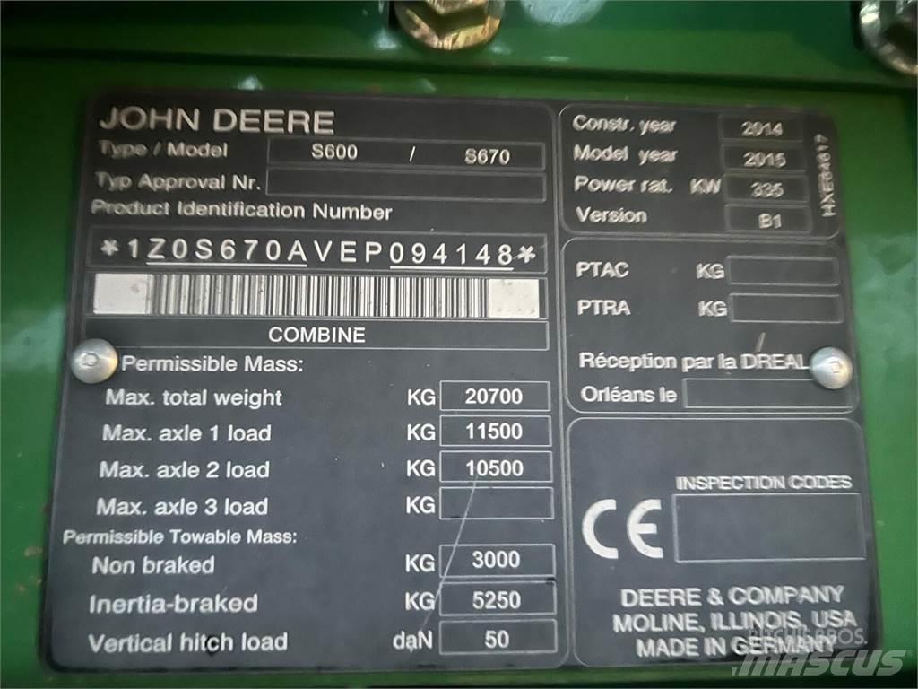 John Deere S670i Kombajni