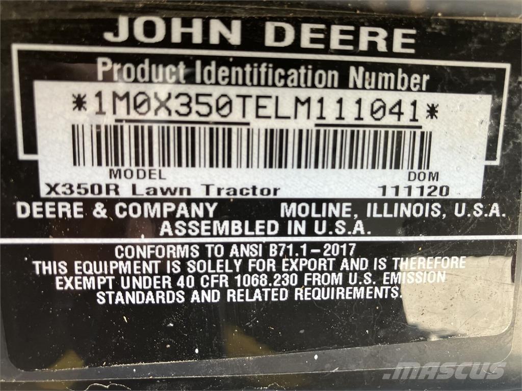 John Deere X 350R Nega okolice - drugo