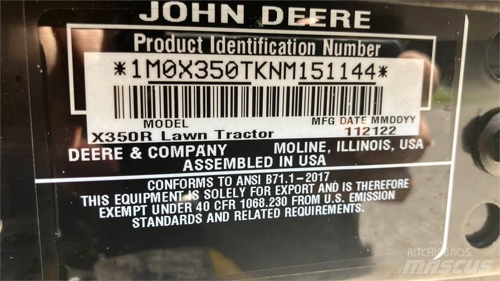 John Deere X350R Nega okolice - drugo