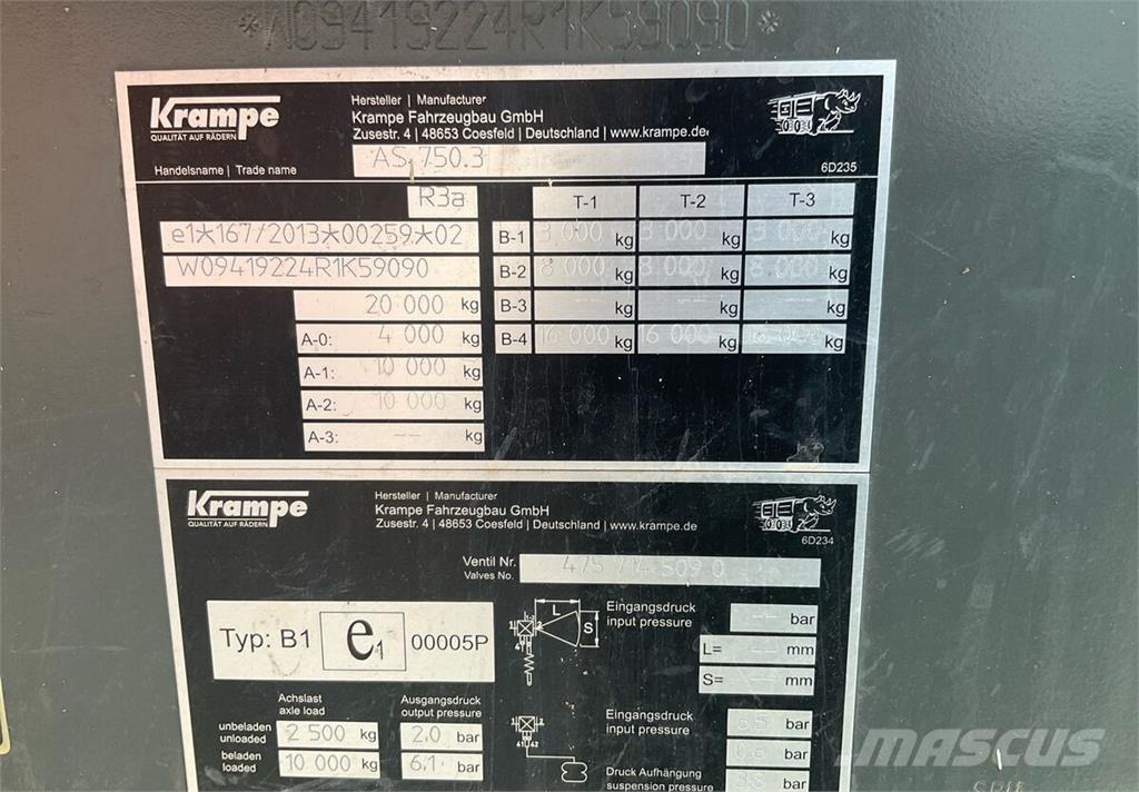 Krampe AS 750 Druge prikolice