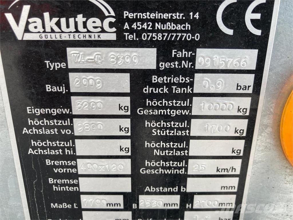  Vakutec VA-T 8300 Cisterne za gnojnico