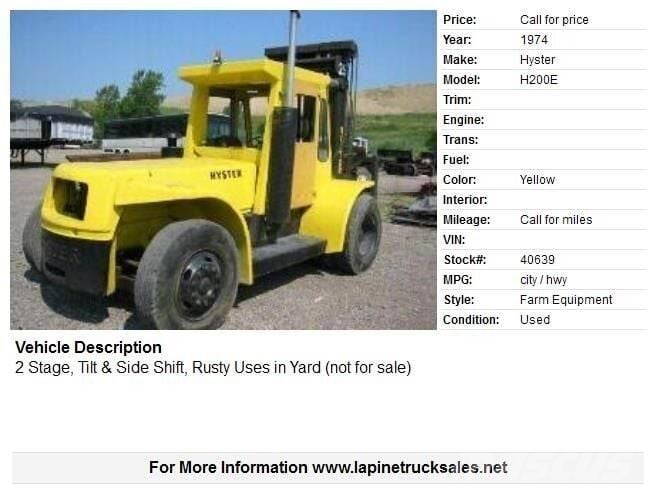 Hyster H200E Viličarji - drugo