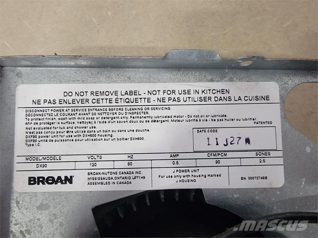  BROAN DX90 Drugi deli