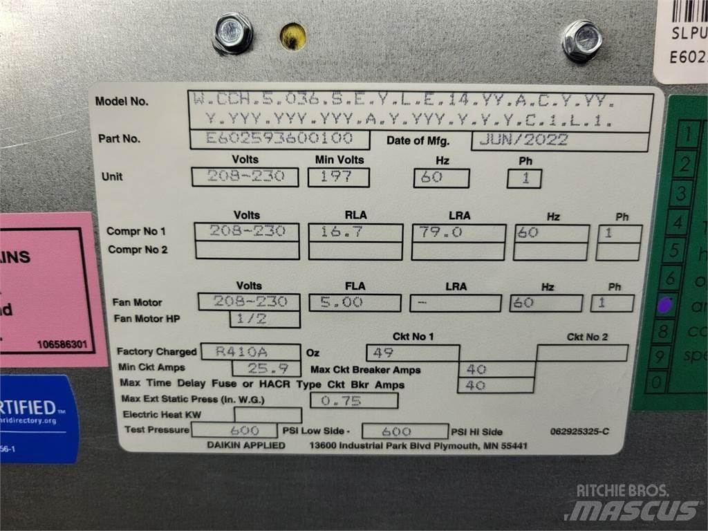  DAIKIN Enfinity 036 Ogrevalna in odtajevalna oprema