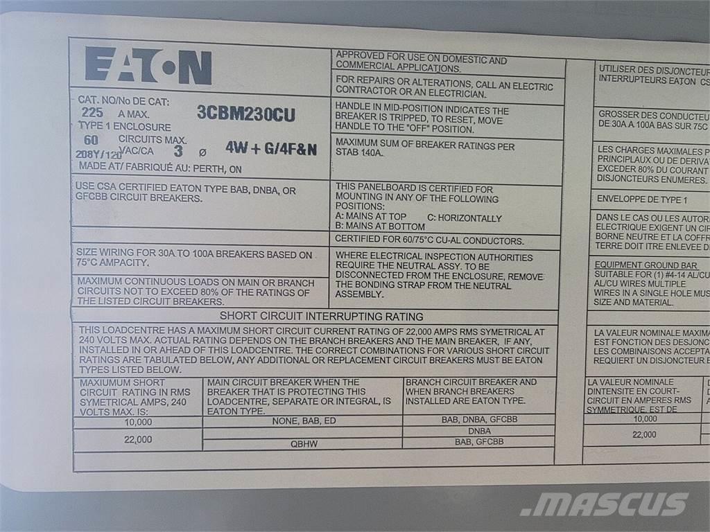 Eaton 3CBM230CU Gradbeništvo - drugo
