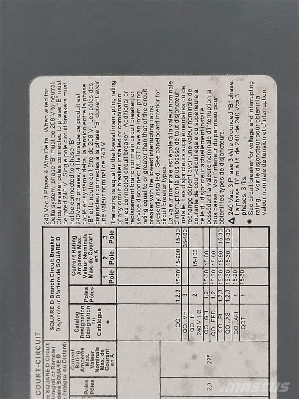  SQUARE D QOC30UC Gradbeništvo - drugo