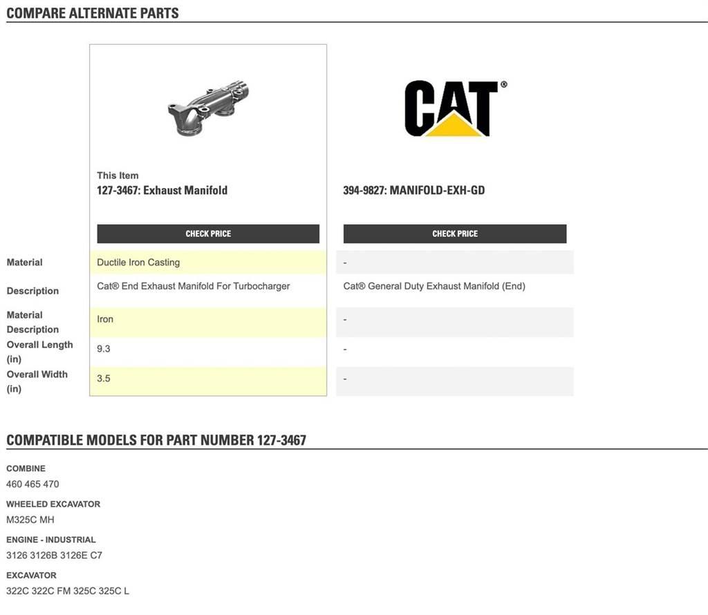 CAT 3126 Druge komponente