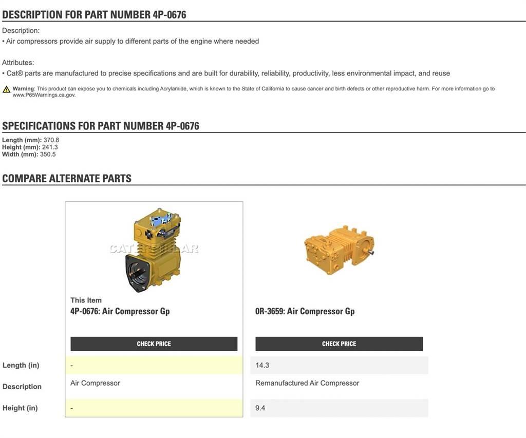CAT 3406 Druge komponente